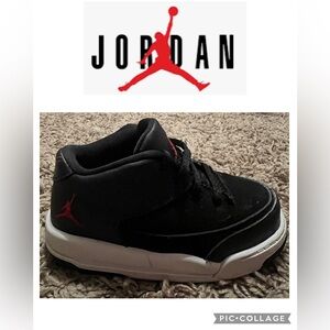 Jordan Kids Black and Red Sneakers